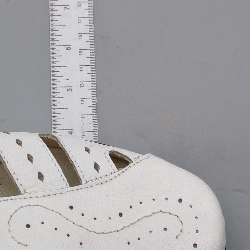 Dr. Scholl's Shoes Womens White 8 Wide Leather T Strap Loafer Walking Hook Loop - Picture 4 of 12